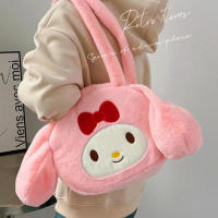 Bolso De Peluche Kawaii Sanrio Grande Bolsa De Hombro Con Dibujos De Kuromi Cinnamoroll My Melody Para Niñas Bolsa De Maquillaje Regalo - details 2