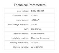 Detector De Fugas Inteligente WiFi Tuya Con Alarma De Inundación Y Alertas En Tiempo Real Compatible Con Alexa Y Google Home - details 6