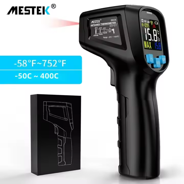 Termómetro Infrarrojo Mestek IR02C No Contacto Con Probing Digital Laser Medidor De Temperatura En Grados Celsius Y Fahrenheit - 1