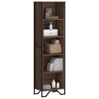 vidaXL Estantería madera de ingeniería 50x31x169 cm en color Marrón roble/Negro/Roble ahumado y más | almacenamiento funcional diseño moderno para baño dormitorio sala - details 0