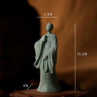 Estatua De Buda Zen Para Jardín Decoración De Monje Budista Para Acuario Yard Flower Pot Sandstone Verde Thailandia - details 0