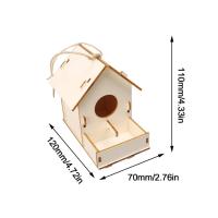 Caja De Pájaros De Madera Miniatura Para Exterior Casa Colgante Para Pájaros DIY Pintura Decoración De Jardín Cova Para Papagayo - details 22