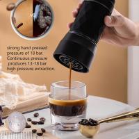 Cafetera Portátil, Cafetera de Presión Manual Cafetera Espresso Portátil Mini Cafetera Cafetera Espresso de Viaje (Negra) - details 3