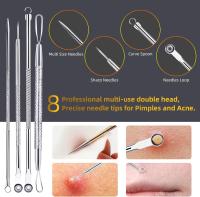 10 piezas Blackhead Remover Pimple Popper Tool Kit,Comedone Extractor herramientas para acné, blackhead, Whitehead, espinillas, manchas - details 1