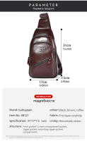 BULLCAPTAIN Bolsa De Pecho Para Hombre 2023 Cuero Genuino Gran Capacidad Casual Bolsa Mensajera Clásica Con Cierre De Cremallera - details 8