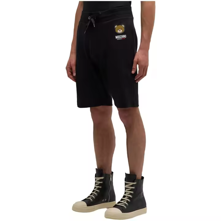 Bermudas MOSCHINO  con Tedy Bear Engomado Color Negro - 1