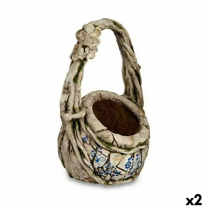 Figura Decorativa para Jardín Ibergarden ZD19018 Poliresina Jarrón 25,5 x 44 x 27,5 cm (2 Unidades) - 1