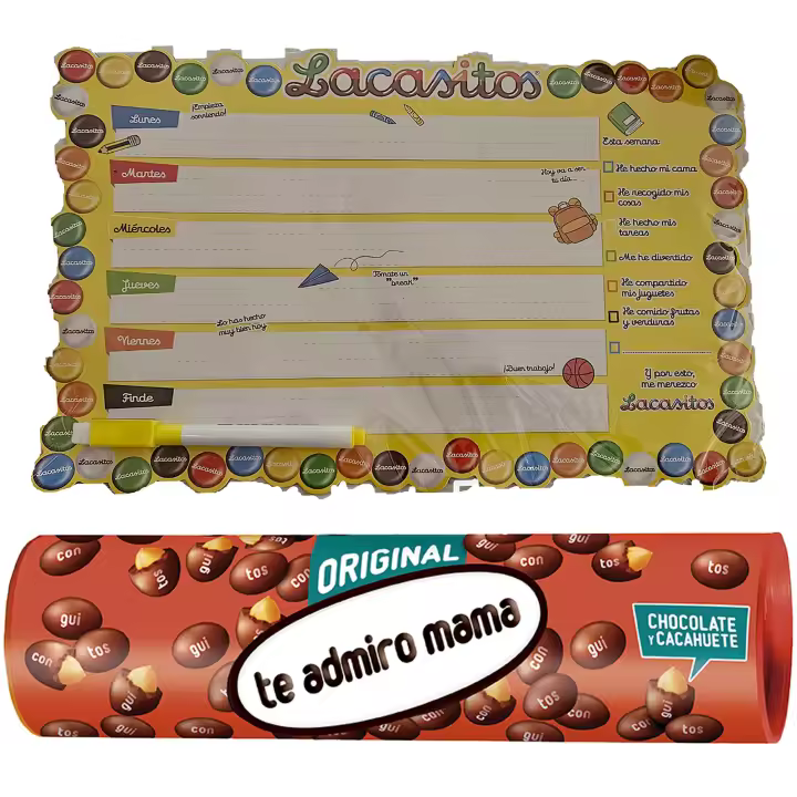 Conguitos Megatubo 1,2 KG-"Te admiro mamá" + PLANIFICADOR MAGNÉTICO - 1