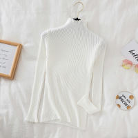 Suéter De Mujer Con Volantes Y Cuello Bajo Largo Manga Larga Tejido Básico Solido Rayado Para Otoño Invierno Top Casual - details 7