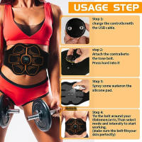Estimulador De Músculos Abdominales Eléctrico EMS Cinturón Masajeador Para Adelgazamiento Y Fitness En Casa USB Recargable Adecuado Para El Cuerpo - details 1