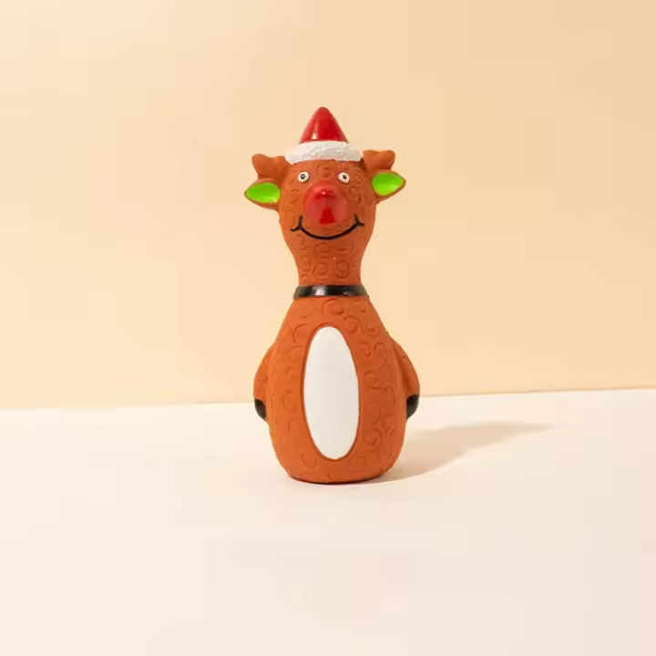 Nuevos Juguetes De Goma Para Mascotas En Forma De Santa Claus Ciervo Y Payaso De Navidad Juego De Tres Piezas Serie Navideña Juguetes Sonoros Para Perros - 1
