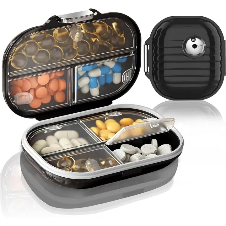 2 Piezas Pastillero de viaje(Grande más Pequeño) pill organizer viaje丨organizador de pastillas de viaje,pastillero caja pequeño Para viajes y uso diario, etc. - 1