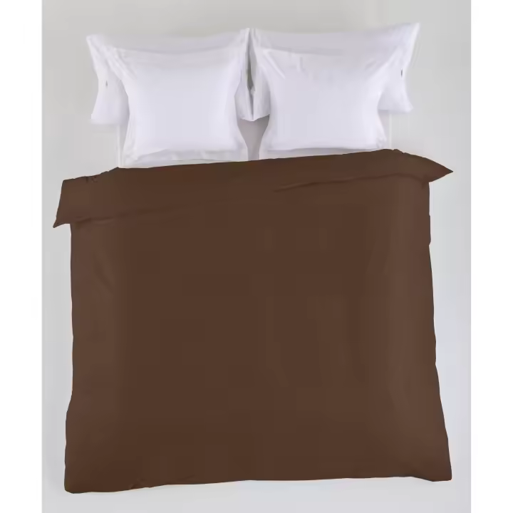 FUNDA NORDICA lisa color café - Cama de 135/140 (1 pieza) - 50% algodón / 50% poliéster - 144 hilos. Gramage: 115 - Fijalo - 1