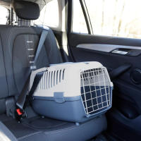 Sweet Home Transportin Para Mascotas Nomade Gris Pequeño 48x32x32cm, Caja de Transporte, Plástico, Puerta de Plastico, Rejillas de Ventilación - Viajes Cómodos y Seguros - details 1