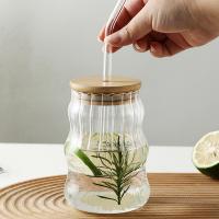 Vaso De Bebida De 500ML Con Tapa De Bambú Y Pajita Para Café Frío Y Cócteles Vaso De Cerveza Para Whiskey Regalos Eco-amigable Transparente - details 1