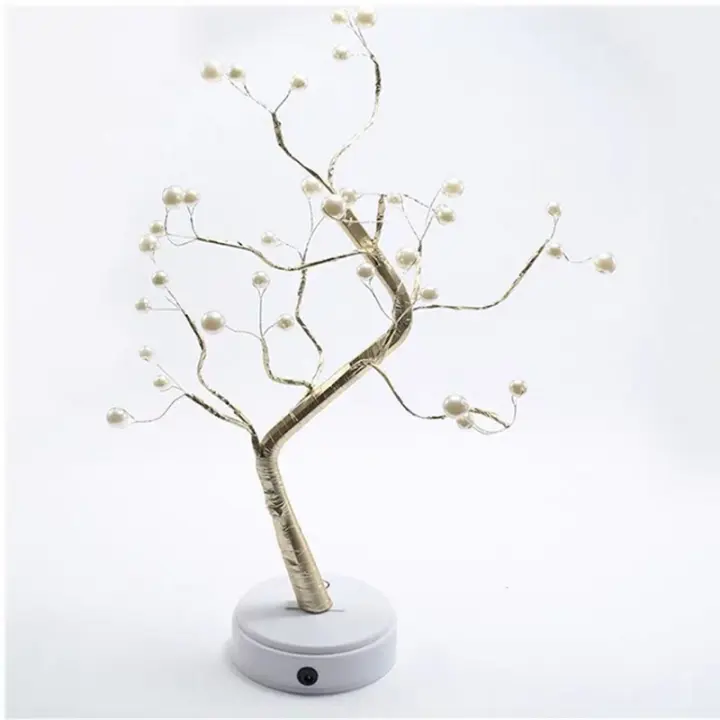 Lámpara De Bonsái Nocturna LED 36/108 Luces De Mesa Para Dormitorio Decoración De Navidad Con Interruptor Táctil Y Cable De Cobre - 1