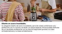 Mellerware - Batidora de vaso eléctrica 1500W. Jarra cristal 1,5L, 6 cuchillas. Tratamiento fruta, smoothie, picadora, Batidos. Picahielos. INOX. T - details 3