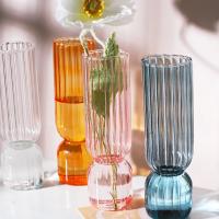 Vaso De Cristal Transparente Con Rayas Para Flores Y Planta Pot De Cultivo En Agua Decoración De Mesa Para Bodas Y Fiestas - details 1