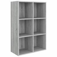 vidaXL Estantería/Aparador madera contrachapada 66x30x98cm Blanco, Negro, Roble Sonoma Mueble Almacenaje Estantería para Oficina, Estudio, Dormitorio Estantería/Librería/ mueble de Almacenamiento - details 0