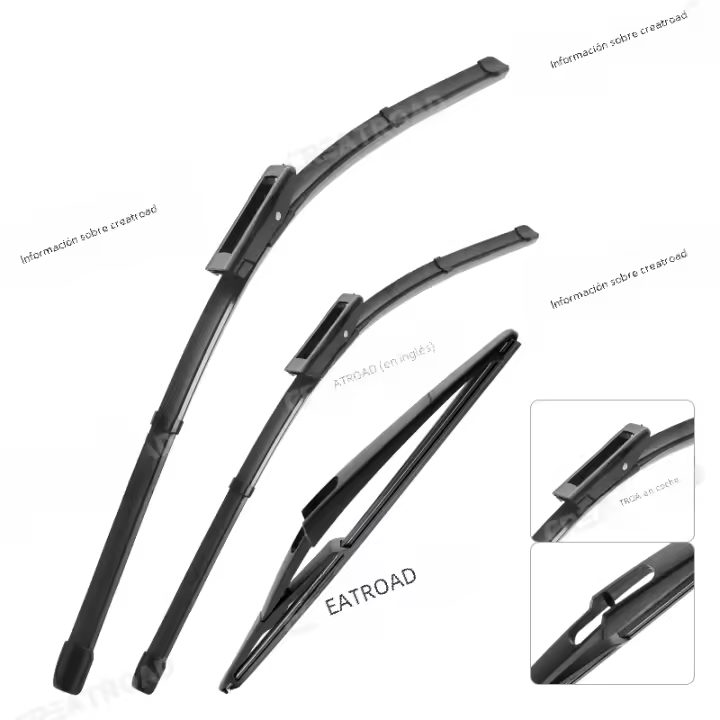 Limpiaparabrisas LHD para Dacia Renault Sandero 2015-2019 Conjunto de cepillos de limpieza para parabrisas trasero y delanero de 22+19+11 pulgadas Compatible con vehículo de gran calidad plástico ABS semi-rigido - 1