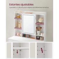 Tocador de maquillaje de estilo moderno con luces led ajustables y amplio espacio de almacenamiento, cajón amplio, color blanco - details 3