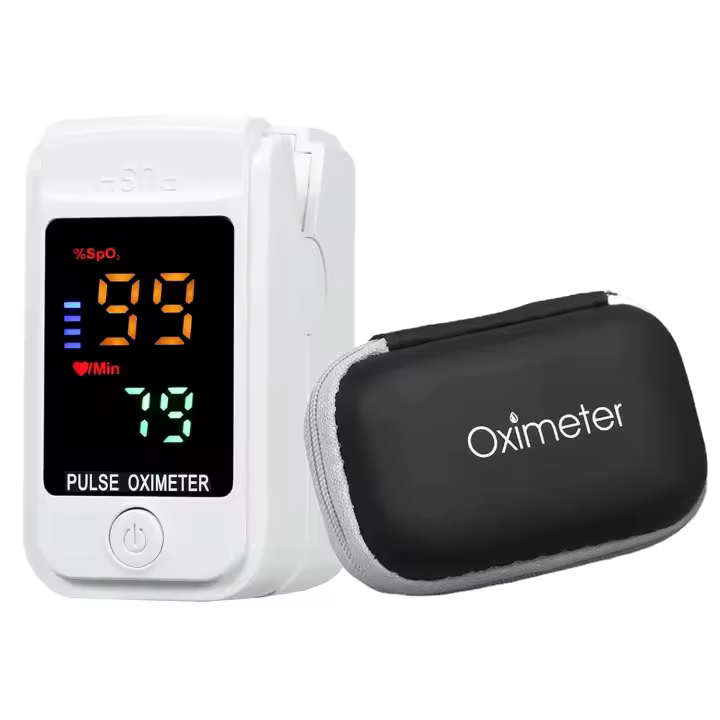 Soulcare Pulsioxímetro con Caja Protectora - Medidor Frecuencia Cardíaca y Oxígeno en Sangre - Pulsómetro Sin Pinchazos - 1