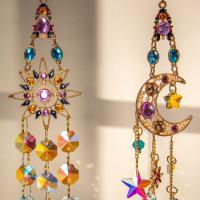 Aros De Viento Colgantes De Cristal Con Prisma De Sol Y Estrella Decoración De Pared En Rosa Para Habitación Arte Y Manualidades Para Exteriores - details 3
