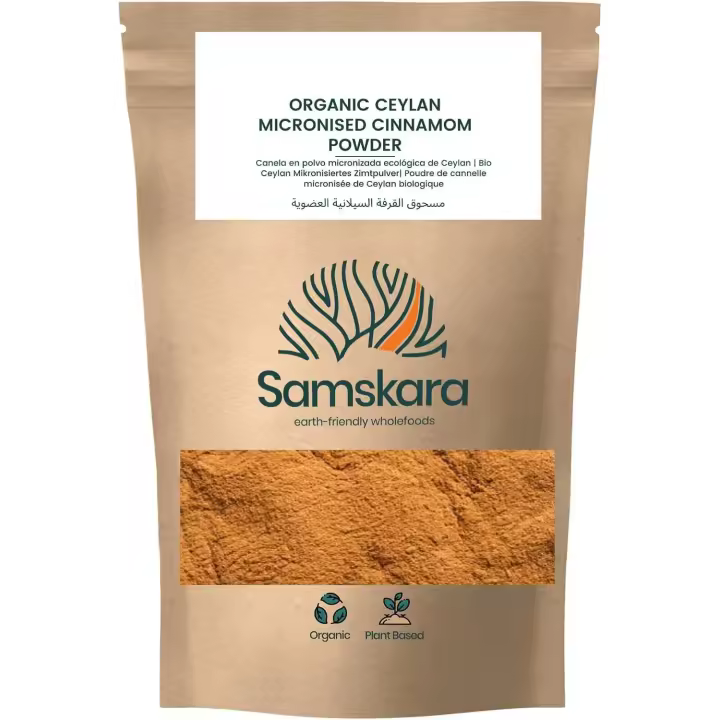 Canela en polvo Ceylon micronizada BIO, de Samskara Tribe  Gama Liso Suave Fina  origen SriLanka  Auténtico Ceylan  150g x 1 pack  LOTE 2024 Frescura garantizada - 1