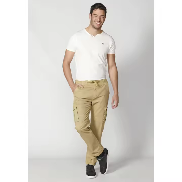 Pantalón estilo Koroshi beige para hombre. - 1