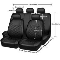 Cubiertas De Asiento De Cuero Acapulco 9 Piezas Set Quilted Compatible Con Airbag Transpirables Para Mejorar El Interior Del Coche - details 0