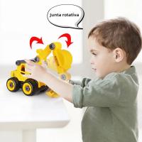 Juego De 4 Vehículos De Ingeniería Para Niños Excavadora Tractor Bulldozer Modelo DIY Juguete De Coche Para Niños Regalo - details 5