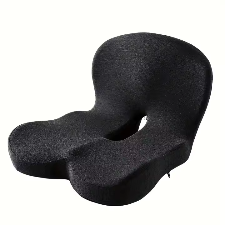 Almohadilla De Silla De Oficina Y Coche Con Espalda Integrada De Algodón De Memoria Protección Para Cintura Estudiante Fart Pad - 1