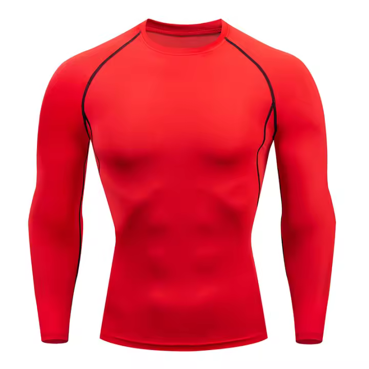 Camiseta De Gimnasio Para Hombre Dry Fit Alta Calidad MMA Fitness Running Compresión Transpirable Rashguard Primera Capa Deportiva - 1