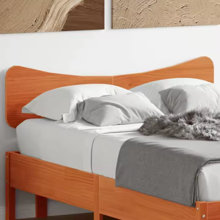 vidaXL Cabecero de cama madera maciza de pino marrón cera 135 cm - 1
