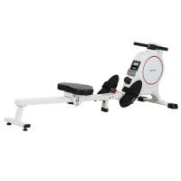 SPORTNOW Máquina de Remo Magnético Remo para Casa Plegable con Resistencia de 8 Niveles Pantalla LCD y 2 Ruedas de Transporte para Gimnasio Carga 130 kg 180x48x60 cm Blanco - details 0