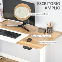 Vinsetto Escritorio de Pie Soporte de Escritorio con Altura Ajustable y 4 Teclas de Memoria para Oficina Hogar 140x70x72-116 cm - details 2