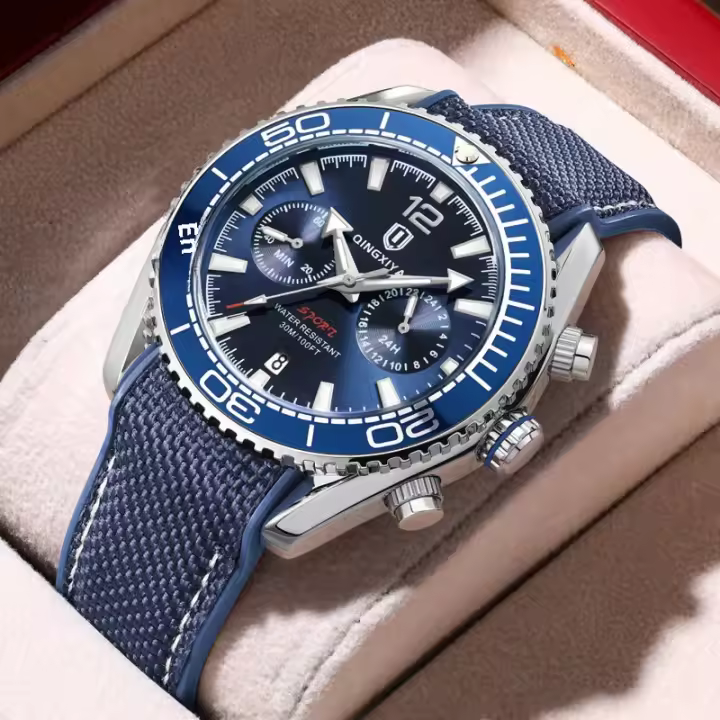 Reloj De Cuarzo Moda QINGXIYA Para Hombre Con Correa De Silicona Resistente Al Agua Calendario Cronógrafo Deportivo Relogio Masculino - 1