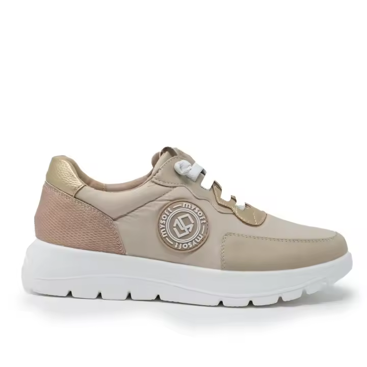 MY SOFT M267 BEIG Sneakers mujer 35699 25V CASUAL SPORT ELASTICOS BEIG - 1
