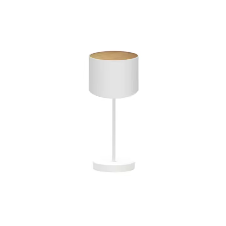 Fabrilamp - Sobremesa Tania 1xe14 Blanco/blanco-madera Clara 42x17x17 Cm - 1