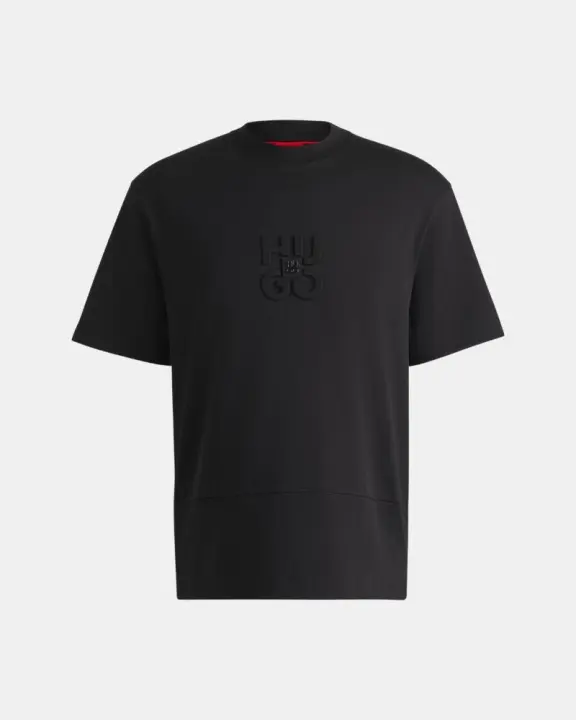 HUGO 50535499 DEBOSTAC Camisetas Manga corta Hombre Negro - 1
