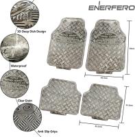 Enerfero-Juego de Alfombrillas Coche Antideslizante 4Pcs Diseño Metálico Universal Color Negro,Azul,Carbon y Plata - details 0