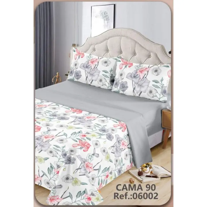 Juego de sábanas 3 piezas cama 90cm Color primavera - verano Estampado floral - 1