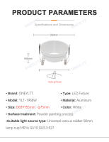 Kit De Reemplazo De Luz Bajo En Torno GU10 Black MR16 Montaje En Techo Foco De Punto De Luz Soporte De Bombilla GU5.3 Material De Aluminio - details 7