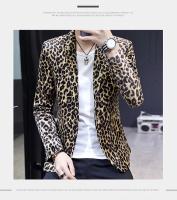 Chaleco De Moda Para Hombre Estampado De Leopardo Estilo Británico Casual Slim Para Bodas Y Trabajo Cierre Único Largo Completo - details 13