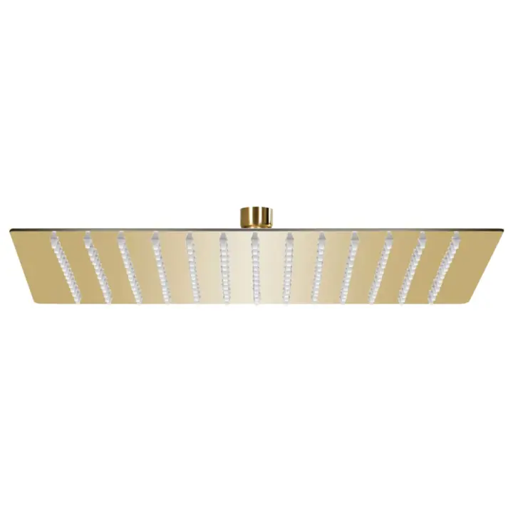 vidaXL Cabezal ducha efecto lluvia acero inox cuadrado dorado 30x30 cm - 1