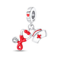 Encantos De Bolas De Plata 925 Para Joyería DIY Serie De Ocupaciones Doctor Artista Musician Enfermera Compatible Con Qikaola Pulseras - details 4