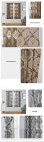 Panel De Ventana LEEJOOM 1 PC Cortinas De Encaje Floral Semi-ocultas En Color Marrón Para Dormitorio Hechas De Poliéster Natural - details 0