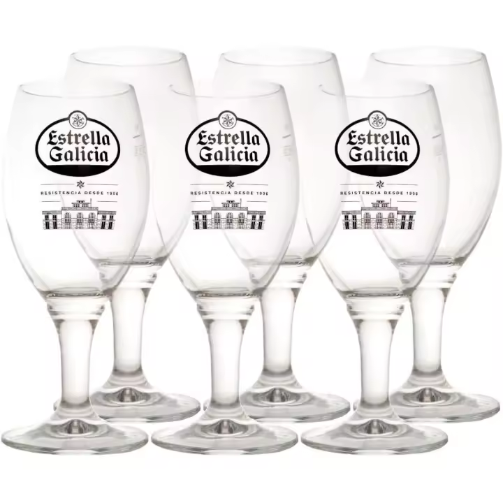 Estrella Galicia Copa Atlántica Pack de 6 copas de cerveza de 30cl - 1