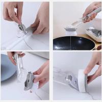 Cepillo De Limpieza Para Olla Con Botella De Detergente Y Mango Largo Tipo Presión Para Rellenar Con Espuma Cepillo De Cocina Ecológico De Plástico - details 3