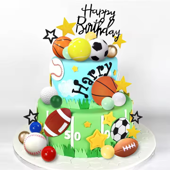 37 PCS Decoración De Pastel Deportiva Con Fútbol Baloncesto Béisbol Tenis Golf Para Niños Y Adultos Hombres Tema Deportivo - 1